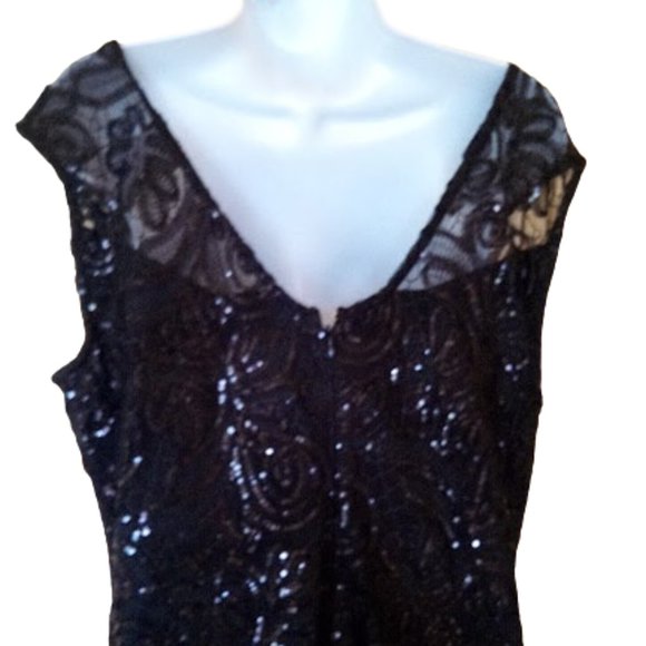 LE CHATEAU Black Lace Overly Cocktail Dress Size XL NEW NWT - Picture 4 of 4
